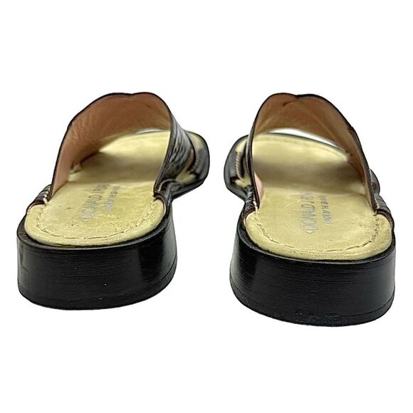 Donald J Pliner Women’s Brown Croco Leather Sandals 5.5 Medium Sandals Pre-Owned - Picture 7 of 11